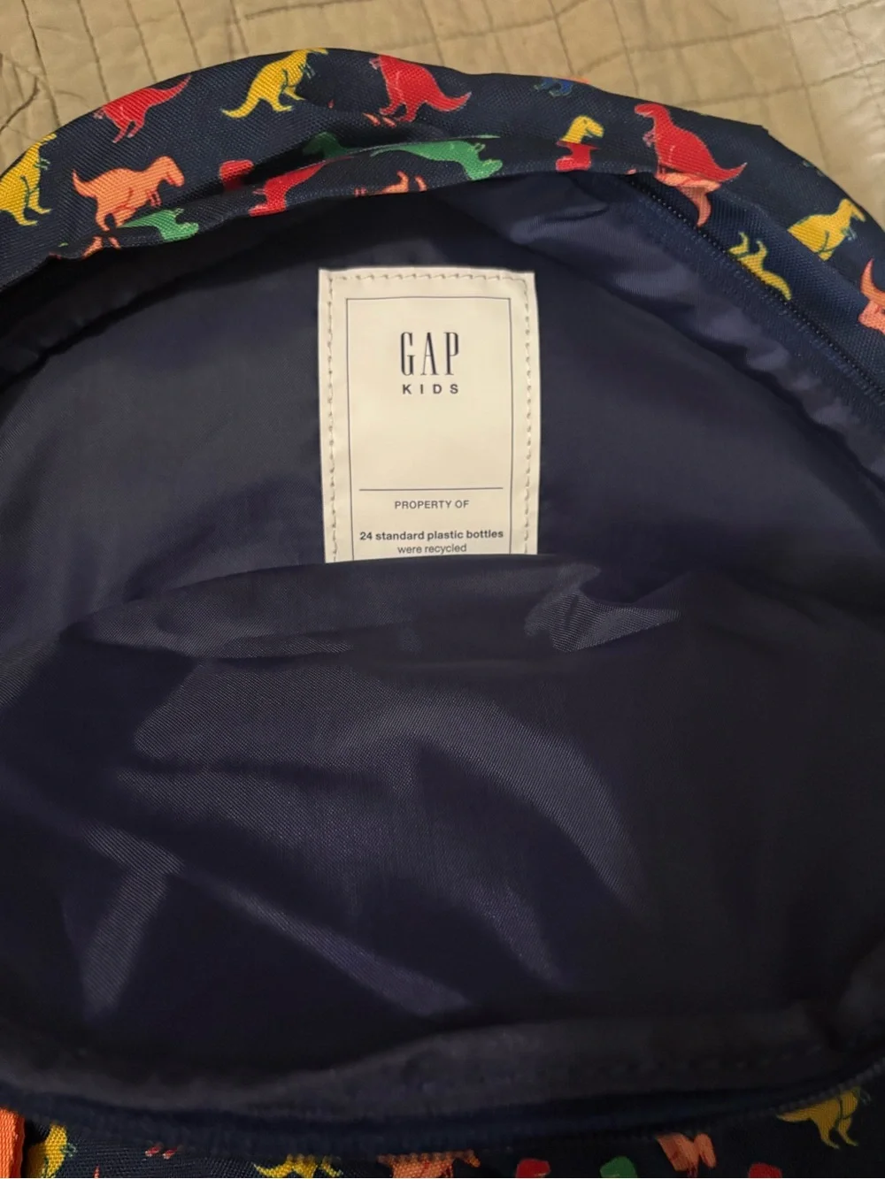 GAP Kids Navy Dinosaur Backpack - Colorful Dino Print